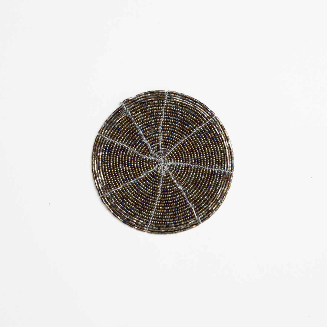 Beaded Coasters - Silver