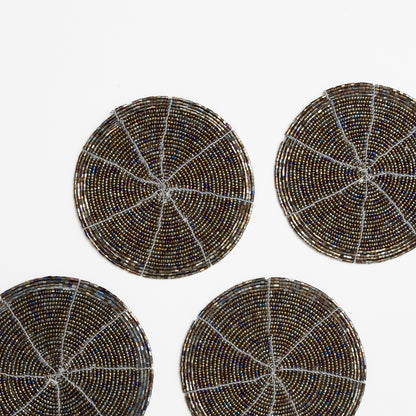 Beaded Coasters - Silver
