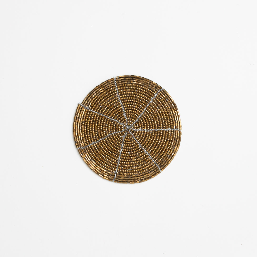 Beaded Coasters - Gold