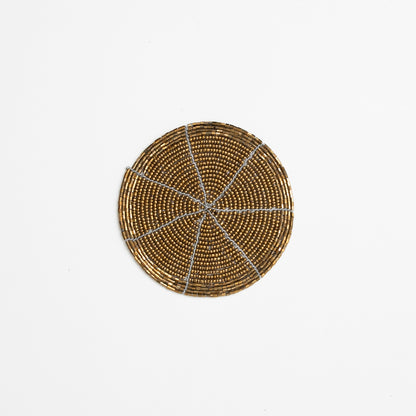 Beaded Coasters - Gold