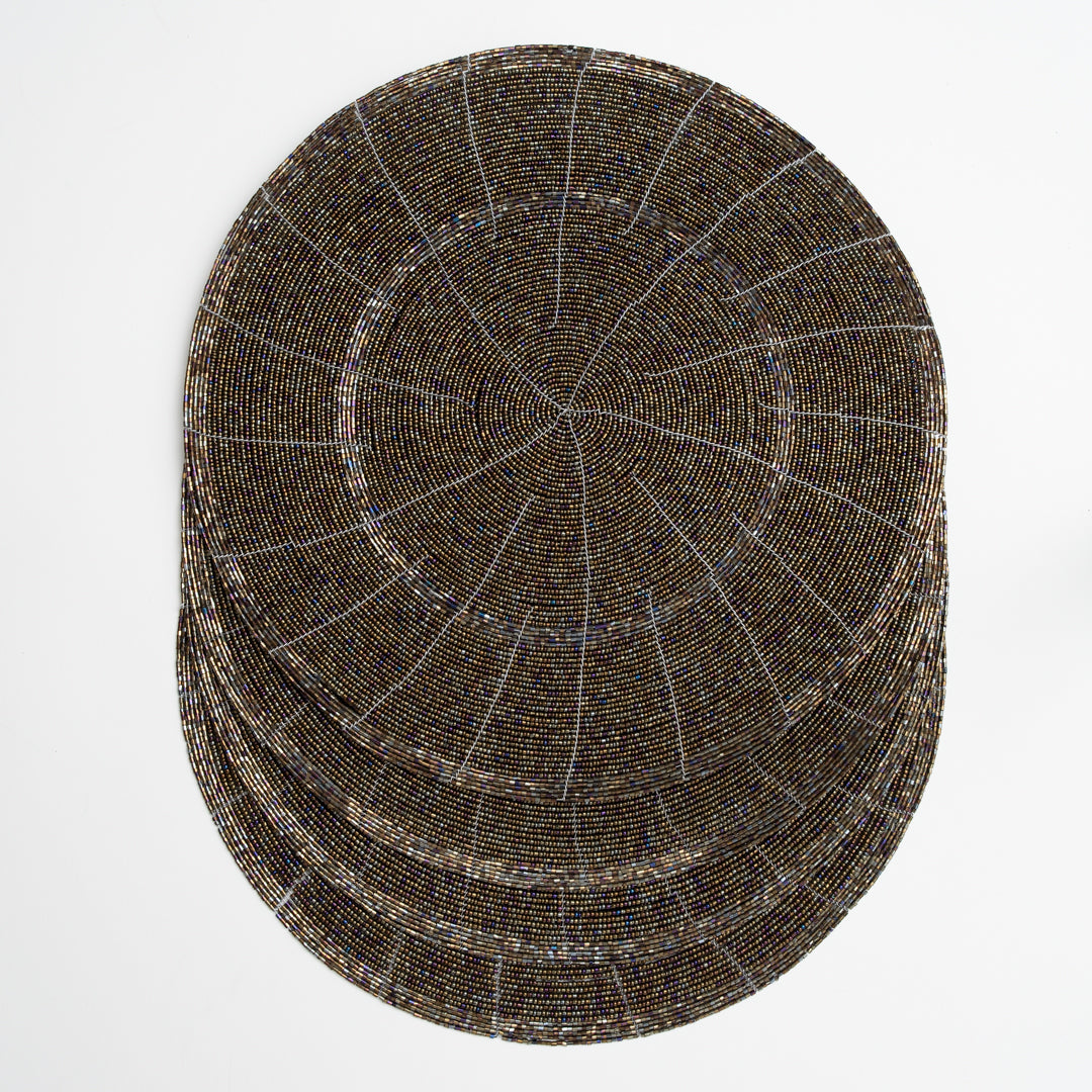 Beaded Placemats - Silver
