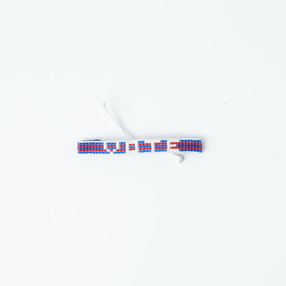 Woven VOTE Bracelet - Striped Red/White/Blue