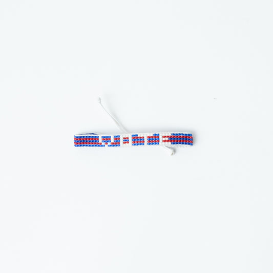 Woven VOTE Bracelet - White/Red/Blue