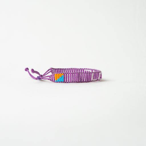 Woven LOVE Bracelet - Purple/White lifestyle image