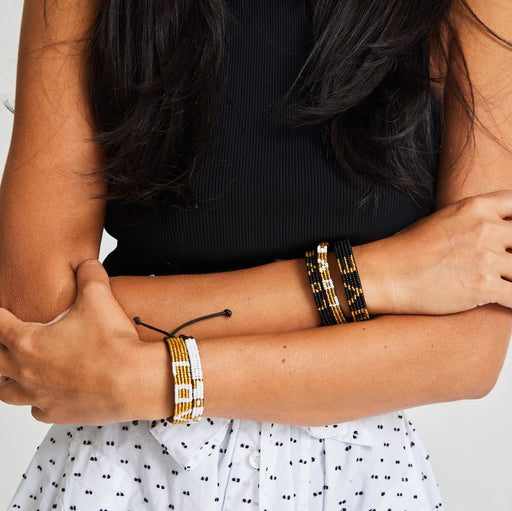 Skinny LOVE Bracelet - Gold/White lifestyle image