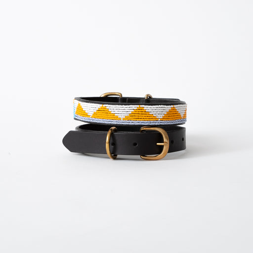SAMPLE SALE: Triangle Dog Collar - Orange/White