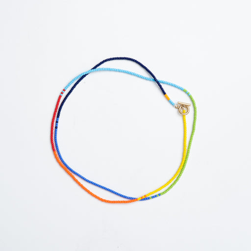 SAMPLE SALE: Long Wrap Necklace - Rainbow