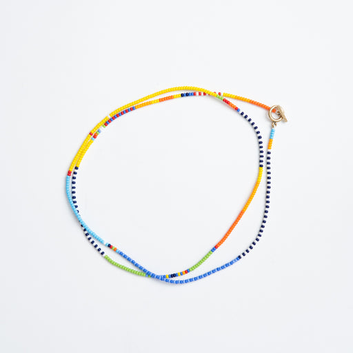 SAMPLE SALE: Long Wrap Necklace - Multi Stripe