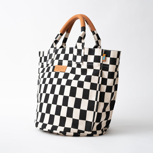 SAMPLE SALE: Checkered Weekender - Black/Eggshell lifestyle image
