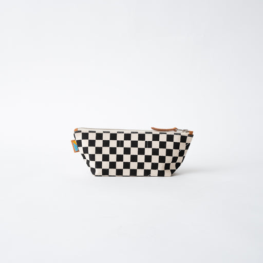 SAMPLE SALE: Small Checkered Pouch - Black/Eggshell lifestyle image