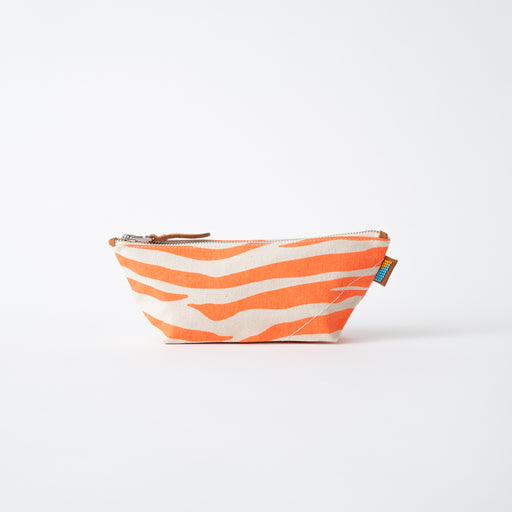SAMPLE SALE: Small Zebra Pouch - Neon Orange