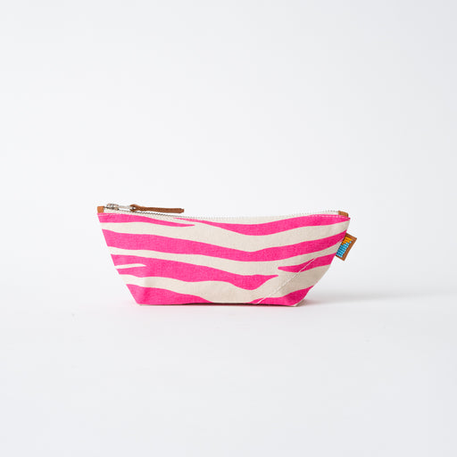 SAMPLE SALE: Small Zebra Pouch - Neon Pink