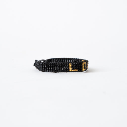 Woven LOVE Bracelet - Black/Gold lifestyle image