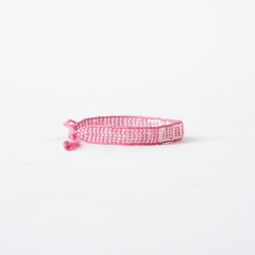 Woven LOVE Bracelet - Pink/White lifestyle image