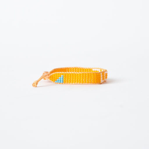 Woven LOVE Bracelet - Orange/White lifestyle image
