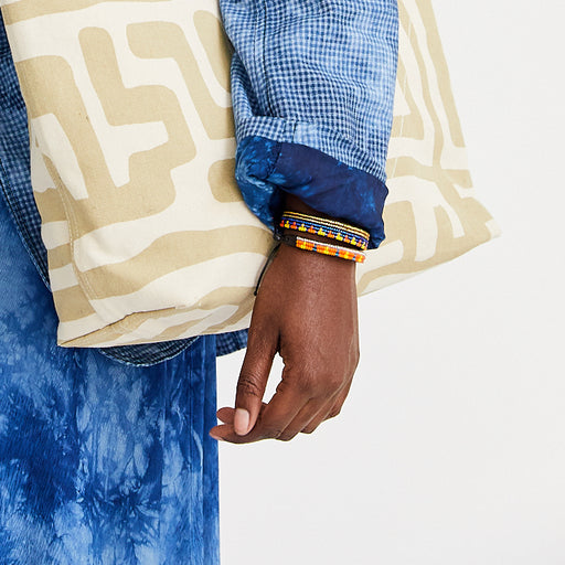 SAMPLE SALE: Skinny Uzuri Bracelet - Orange/Yellow/Blue lifestyle image